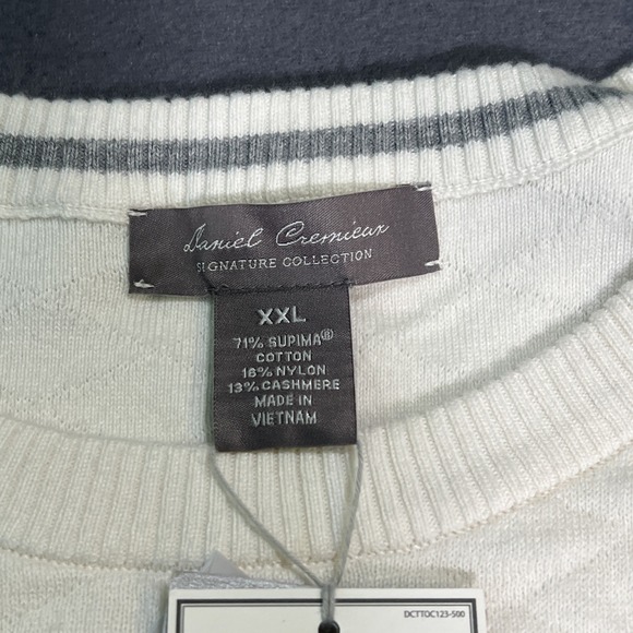 Daniel Cremieux Cotton Cashmere Blend Pullover Sweater Quilted Men's XXL Ivory - Picture 3 of 8